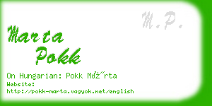 marta pokk business card